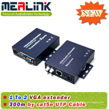300m 1X2 VGA Extender Over Cat5e with Audio